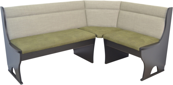 4tlg. Eckbankgruppe "Zac", mit Truheneckbank, schwarz, Bezug grün Bild 3