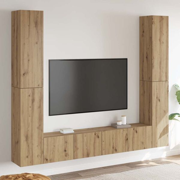 vidaXL TV-Wandschränke 6 Stk. Artisan-Eiche Holzwerkstoff 3328986