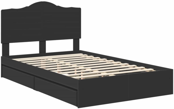 vidaXL Aufbewahrungsbett Schwarz 135x190 cm Holzwerkstoff 3413514