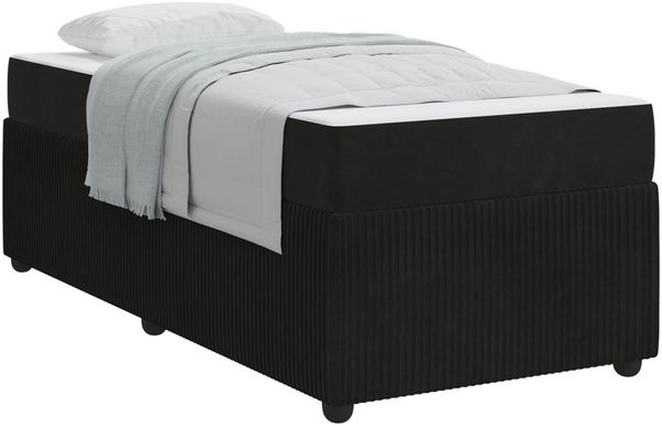 vidaXL Bettrahmen mit Matratze Schwarz 90 x 200 cm Stoff 3398349 Bild 2