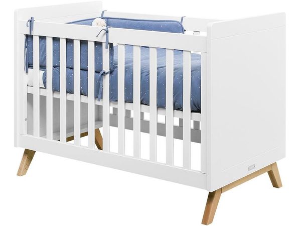 Bopita Fenna Babybett Weiß / Naturbelassen 60 x 12 - Material: MDF - Babypark. de