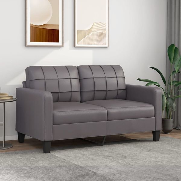 vidaXL 2-Sitzer-Sofa Grau 140 cm Kunstleder 359119