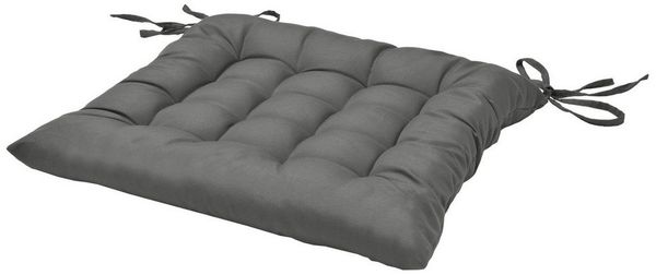 Beautissu Stuhlkissen 4er Set Stuhlkissen 40x40 mit Bändern Lea, Anthrazit, Indoor & Outdoor Aulagen mit 5 cm Polsterung für Gartenmöbel & Stühle