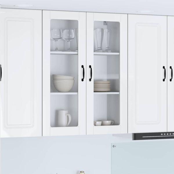 vidaXL Wandglas-Schrank PORTO Hochglanz Weiß 80 x 31 x 100 cm 885509