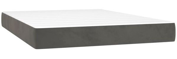 vidaXL Boxspringbett mit Matratze Dunkelgrau 140x200 cm Samt 3127614 Bild 5
