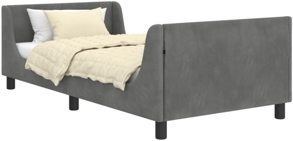 vidaXL Kinderbettgestell mit Kopfteil Dunkelgrau 80 x 200 cm Samt 42010868