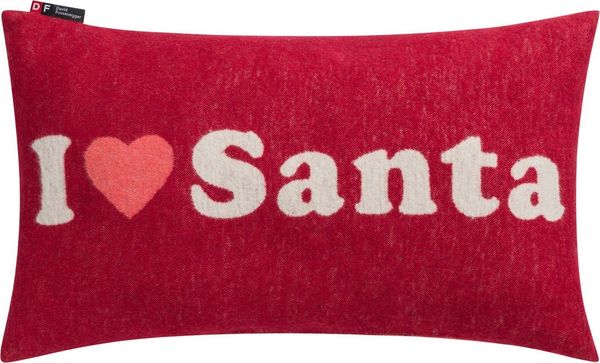 DAVID FUSSENEGGER Dekokissen gefüllt Silvretta 'I love santa' 30 x 50 cm Bordeaux- Rot