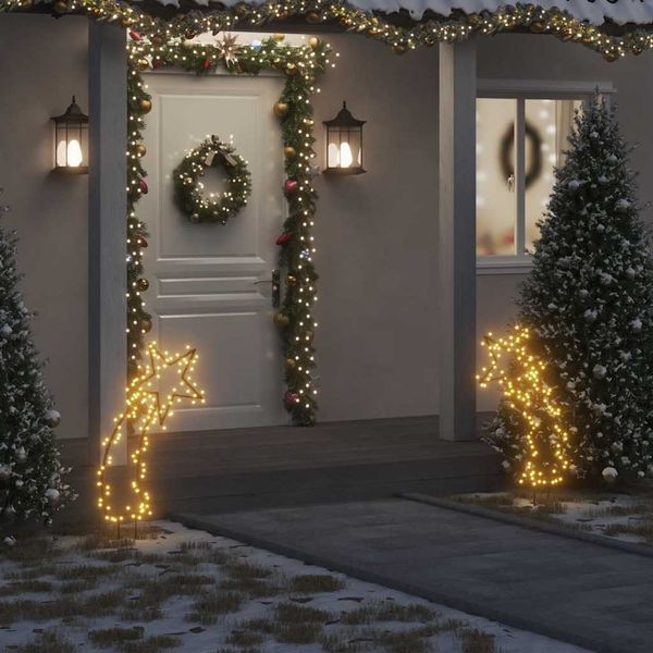 vidaXL Sternschnuppe mit Erdspießen und 115 LEDs 89 cm 357721