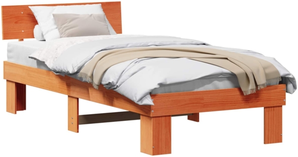 vidaXL Bettrahmen Wachsbraun 75 x 190 cm Massives Kiefernholz 872595