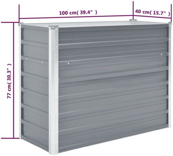 vidaXL Garten-Hochbeet Verzinkter Stahl 100x40x77 cm Grau 44852 Bild 7