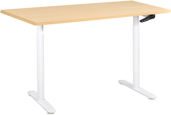 Schreibtisch manuell höhenverstellbar DESTINAS Hellbraun Weiß 120 cm 72 cm