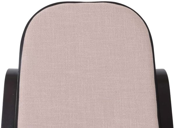 Schaukelstuhl M41, Schwingsessel Fernsehsessel, Massiv-Holz ~ Walnuss-Optik, Stoff/Textil beige Bild 7