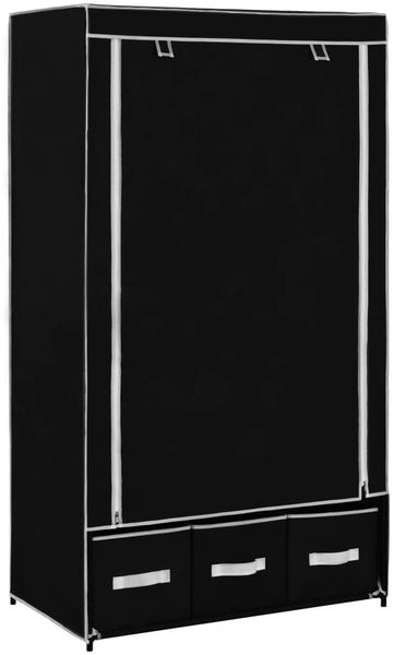 vidaXL Kleiderschrank Schwarz 87 x 49 x 159 cm Stoff 282457