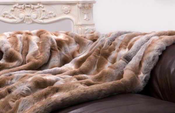 Wohndecke Felldecke (Kunstfell) Fuchs rehbraun-grau, Wohnen und Accessoires GmbH & Co. KG, Pelzoptik
