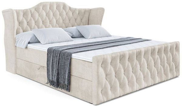 ALTDECOR Boxbett VILA-Z (Multipocket-Matratze H4, H3 Matratze Bonellfederung, Topper, Kopfteil)