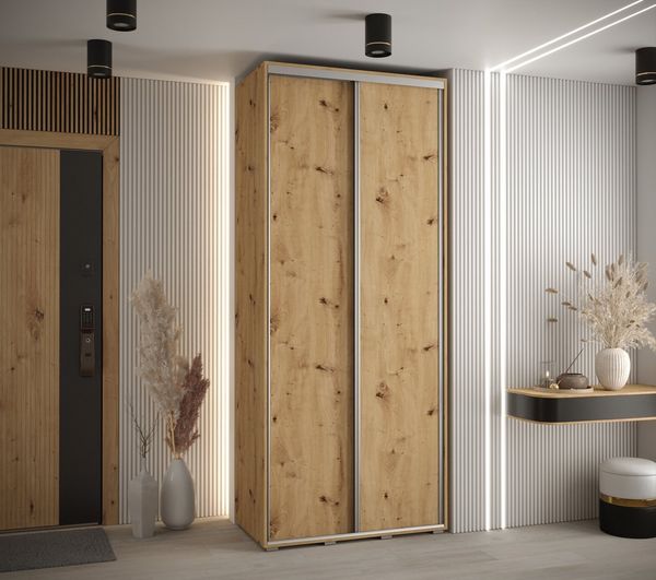 ABIKS MÖBEL Schwebetürenschrank Davos 1 Schlafzimmerschrank - Schiebetüren, Kleiderstange, Regalen