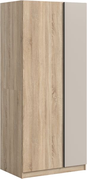 Kleiderschrank 2-türig (B/H/T: 80x183x53 cm) in Sonoma Eiche Nachbildung