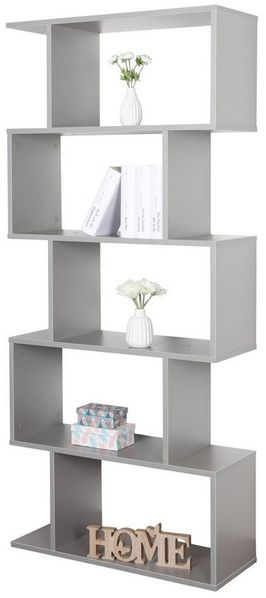 Standregal 160 x 70 x 25 cm grau – Bücherregal Raumteiler Wohnzimmer RICOO WM073-PL