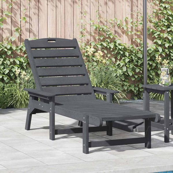 vidaXL Sonnenliege Hellgrau 195,5 x 53 x 98,5 cm HDPE 42006640