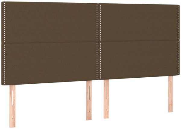 vidaXL Boxspringbett mit Matratze Stoff Dunkelbraun 200x200 cm, Härtegrad: H2 [3136544] Bild 5