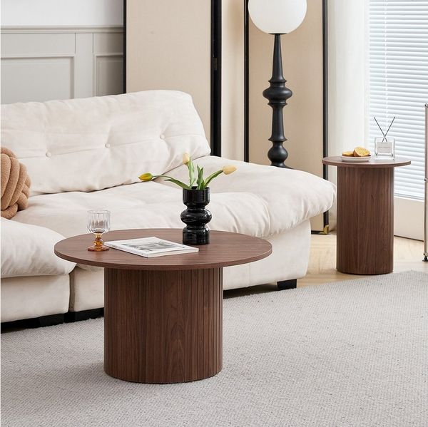 GrandCA HOME Couchtisch 2er Set Couchtisch, Runder Beistelltisch im Modernen Stil (2-St), aus MDF