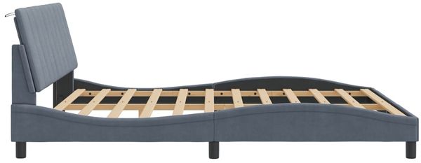 vidaXL Bettgestell mit LED ohne Matratze "Hanko" Dunkelgrau 180x200 cm Samt 3213794 Bild 7