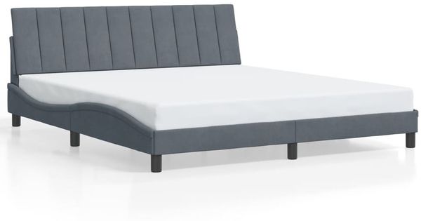 vidaXL Bettgestell mit LED ohne Matratze "Hanko" Dunkelgrau 180x200 cm Samt 3213794 Bild 5