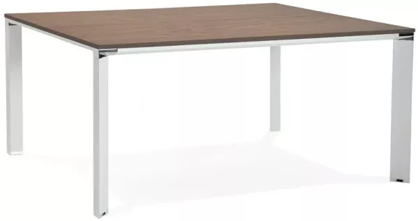 Kokoon Design Schreibtisch Efyra Holz Wallnuss und Weiß 160 cm