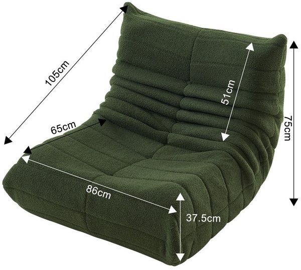 SEEZSSA Sitzsack Lazy Sofa-Stühle mit Rückenlehne Einzelsofa Lazy Couch Tatami-Sitzsack, Couch Lesesessel Armloses für Wohnzimmer, Schlafzimmer