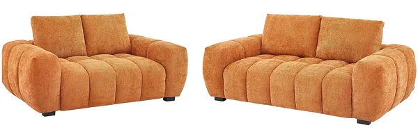 Vente-unique - BERENIA Couchgarnitur Stoff Rot - B 105 cm x H 81 cm x L 168 cm196 cm