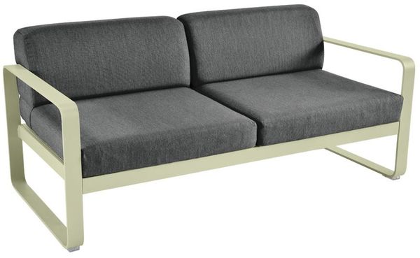 Bellevie Lounge-Sofa 2-Sitzer 65 Lindgrün A3 Graphitgrau
