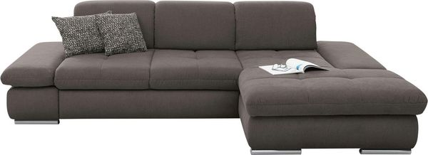 set one by Musterring Ecksofa SO4100 V, mit verstellbaren Kopfteilen, wahlweise mit Funktionen, Cord-Bezug