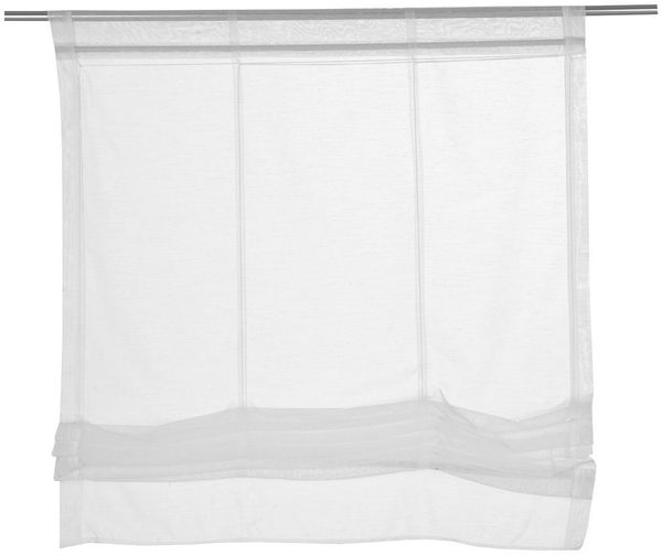 Home4You Raffrollo, 100 x 170 cm, Weiß, Polyester, Transparent, mit Stangendurchzug