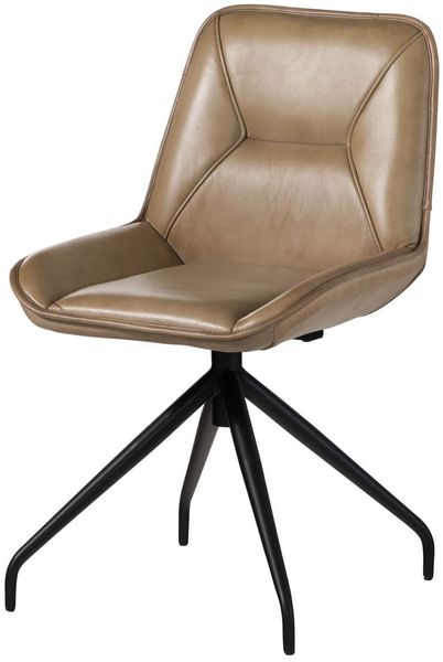 Stuhl Echtleder 49x56x83 beige IRON LABEL #608