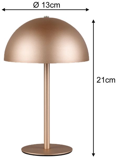 Akku Tischleuchte MUNOZ Coffee dimmbar & per USB aufladbar, Höhe 21cm Bild 4