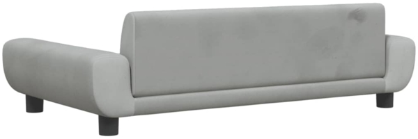 vidaXL Kindersofa 100 x 54 x 33 cm Samt, Hellgrau Bild 4