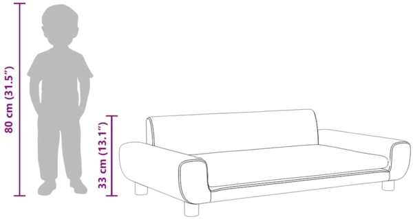 vidaXL Kindersofa 100 x 54 x 33 cm Samt, Hellgrau Bild 7