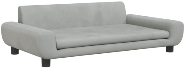 vidaXL Kindersofa 100 x 54 x 33 cm Samt, Hellgrau Bild 1