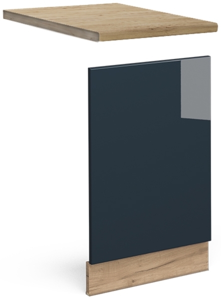 Frontblende Fame-Line Dunkelblau Hochglanz 45 cm , AP Eiche Vicco