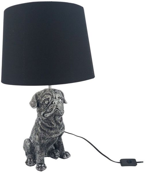 formano Tischleuchte Pop Art Tiere im Anzug, nicht enthalten, Höhe: 52cm, Farbe: Silber, Motiv: Hund
