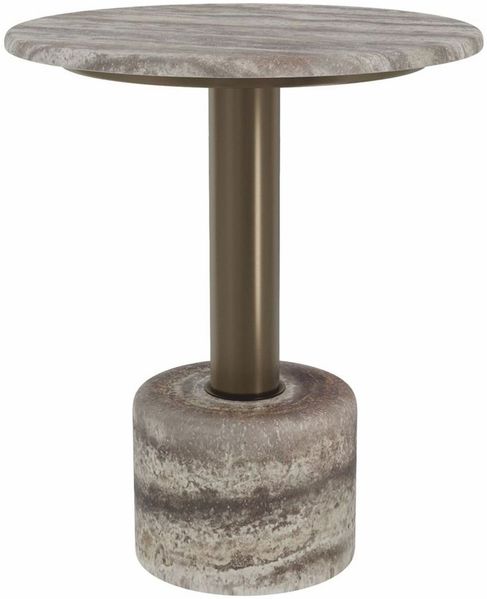 Casa Padrino Luxus Travertin Beistelltisch Grau Ø 50 x H. 60 cm - Travertin Möbel