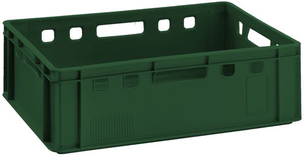 Fleischkiste E2 Dunkelgrün 60x40x20cm Lagerkiste, Meischkiste, Metzgerkiste Eurobox aus Deutschland lebensmittelecht, robust, stapelbar