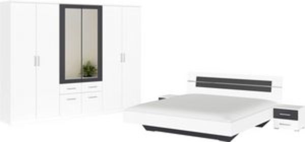 rauch Schlafzimmer-Set Komplettschlafzimmer Schlafzimmer BURANO mit Schrank in 3 Breiten, (Set, 4-tlg), Bett 180x200 cm und 2 Nachttischen MADE IN GERMANY Bild 6
