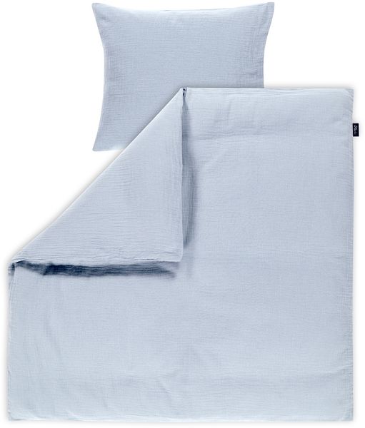 Alvi Bettwäsche Mull für Wiege / Stubenwagen mit Knopf sky way hellblau 80x80 cm