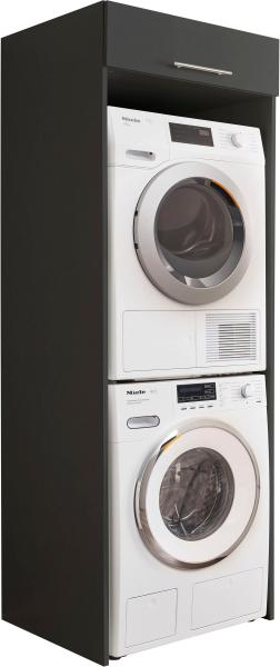 Waschmaschinenumbauschrank >LAUNDREEZY< in anthrazit - 67,5x200x67,5 (BxHxT)