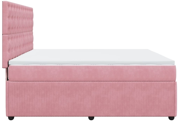 vidaXL Boxspringbett mit Matratze Rosa 180x200 cm Samt 3294723 Bild 6