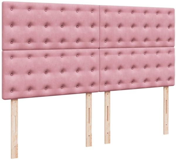 vidaXL Boxspringbett mit Matratze Rosa 180x200 cm Samt 3294723 Bild 8