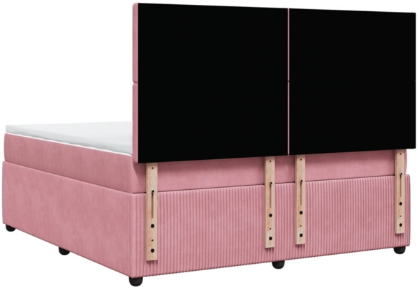 vidaXL Boxspringbett mit Matratze Rosa 180x200 cm Samt 3294723 Bild 7