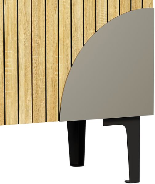 Schuhschrank in Holzoptik mit 3 Türen & Ablage, 90x32x94 cm, Holzfarbe, mit PVC-Beinen Bild 7