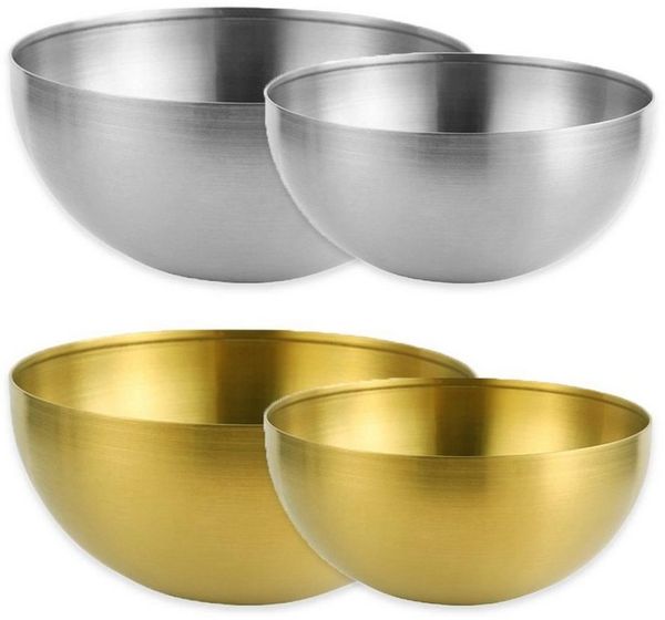 mixed24 Salatschüssel Salatschüssel Set aus Edelstahl Schüssel Schale Gold Silber, (2-tlg)